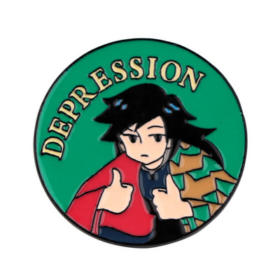 E3787 Kimetsu No Yaiba Fight Against Depression Σήμα καρφίτσας σμάλτου Διακοσμητικά σήματα Καρφίτσες για πέτο Αξεσουάρ για σακίδιο πλάτης καρφίτσας Anime