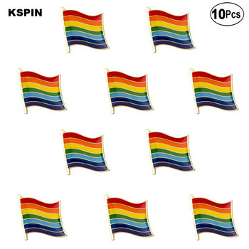 Accion Antifascista Flag Lapel Pin Σήμα Σημαία Καρφίτσα Καρφίτσες Σήματα 10 τεμ.