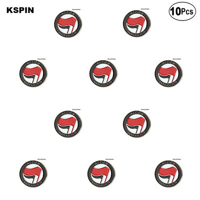 Accion Antifascista Flag Lapel Pin Σήμα Σημαία Καρφίτσα Καρφίτσες Σήματα 10 τεμ.