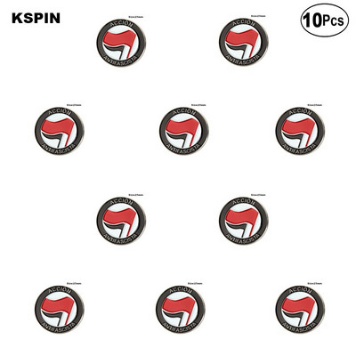 Accion Antifascista Flag Lapel Pin Σήμα Σημαία Καρφίτσα Καρφίτσες Σήματα 10 τεμ.