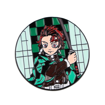 AD1134 Patchfan Anime Demon Slayer Couple Μεταλλικές καρφίτσες Καρφίτσες από σμάλτο για γυναίκες Ανδρικές καρφίτσες με πέτο σακίδιο σακίδιο τζιν καρφίτσα