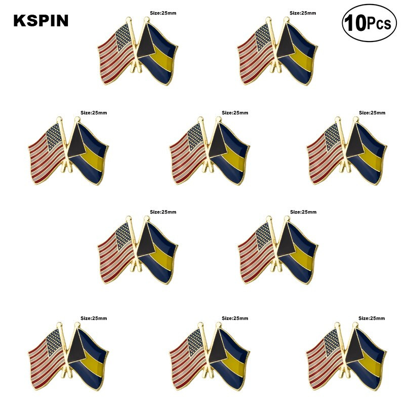 10 Pcs a Lot USA & Thailand Lapel Pin Σημαία Σήματα καρφίτσας καρφίτσες
