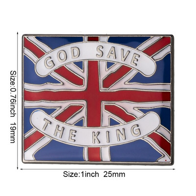 10 bucăți mult Dumnezeu, același regele, broșe pentru steagul pentru rever, insignă pentru steagul, broșă, ace, insigne