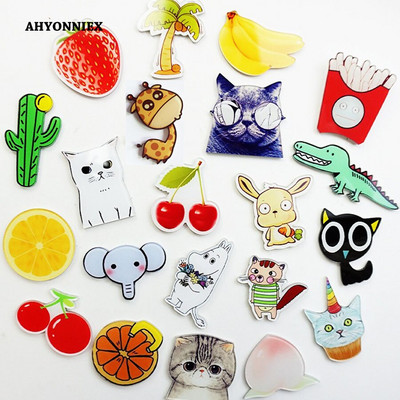 10 PC Cartoon Cat Elephant Strawberry Brooch Ακρυλικά Σήματα Εικονίδια στο σακίδιο καρφίτσας Διακοσμητικά σήματα για ρούχα