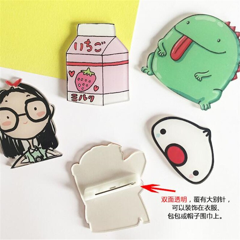 10 PC multifilmi kassi elevant maasikas pross akrüülist märgi ikoonid seljakotil nööpnõela märgi kaunistusmärgid rõivaste