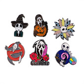 AD1475 Õudusfilmi emailnõelad riiete jaoks Märgid seljakotil reväärinõel Kaunistus Kingitus ehted Halloweeni tarvikud hulgimüük