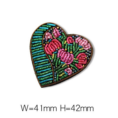 AHYONNIEX Υψηλής Ποιότητας Γαλλικού Σχεδίου Κοσμήματα Χέρι - Κεντημένο μετάξι Ινδίας Ινδική Μεταξωτή Καρφίτσα Dophin Heart Design