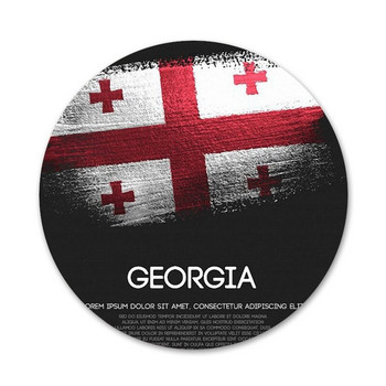 Georgia Grunge Flag Banner Icons Pins Декорация на значки Брошки Метални значки за дрехи Декорация на раница 58 мм