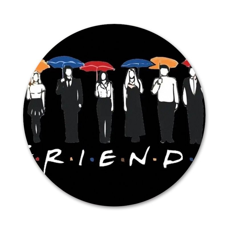 Friends Together Icons Καρφίτσες Διακοσμητικό σήμα Καρφίτσες Μεταλλικές κονκάρδες για ρούχα Διακόσμηση σακιδίου πλάτης 58mm