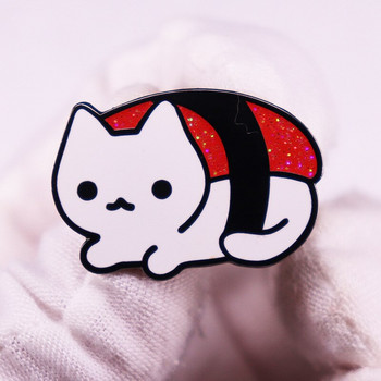 C1556 Σούσι γάτα Χαριτωμένα σήματα χαρτοφύλακα με καρφίτσες Anime Καρφίτσες για πέτο Σακίδια Αξεσουάρ Καρφίτσα Manga