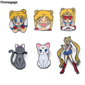 Homegaga Kravata od legure cinka Crtić Cute Pins ruksak odjeća broševi za žene šešir ukras značke medalje D2255