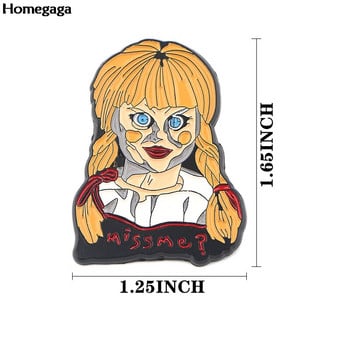 Homegaga 1 бр. Трилър значки Horror Clown Pin Saw Badge Cool Jacket Pin Coat Badge Backapck Badgs Брошки Бижута Подарък D2579