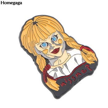 Homegaga 1 бр. Трилър значки Horror Clown Pin Saw Badge Cool Jacket Pin Coat Badge Backapck Badgs Брошки Бижута Подарък D2579