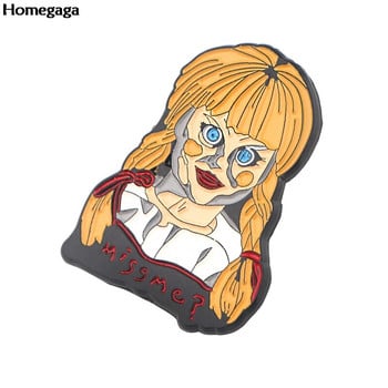 Homegaga 1 бр. Трилър значки Horror Clown Pin Saw Badge Cool Jacket Pin Coat Badge Backapck Badgs Брошки Бижута Подарък D2579