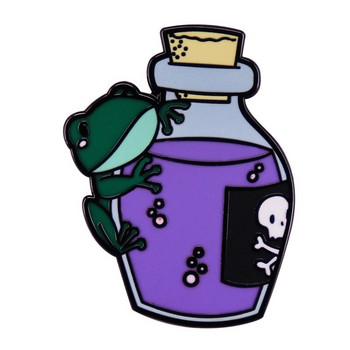 C1900 Сладка жаба Емайлирани игли Животни Детска раница Чанта Значки Демин Яке Дрехи Брошки Подарък за дете