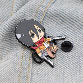 E3866 Ιαπωνικές καρφίτσες σε ρούχα Σήματα καρφίτσας με πέτο σε σακίδιο καρφίτσας Manga σμάλτο κοσμήματα Αξεσουάρ Anime Titans Attack