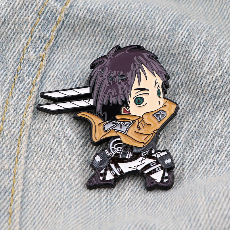 E3866 Japanski broševi na odjeći Značke za revere na ruksaku Broš Manga emajl igla Nakit Titans Attack Anime dodaci