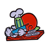 C1775 Nuttetigu kokk Emaili nööpnõelad riiete jaoks Märgid seljakotil Reväärinõel Kaunistus Kingitused sõpradele Ehted Aksessuaarid