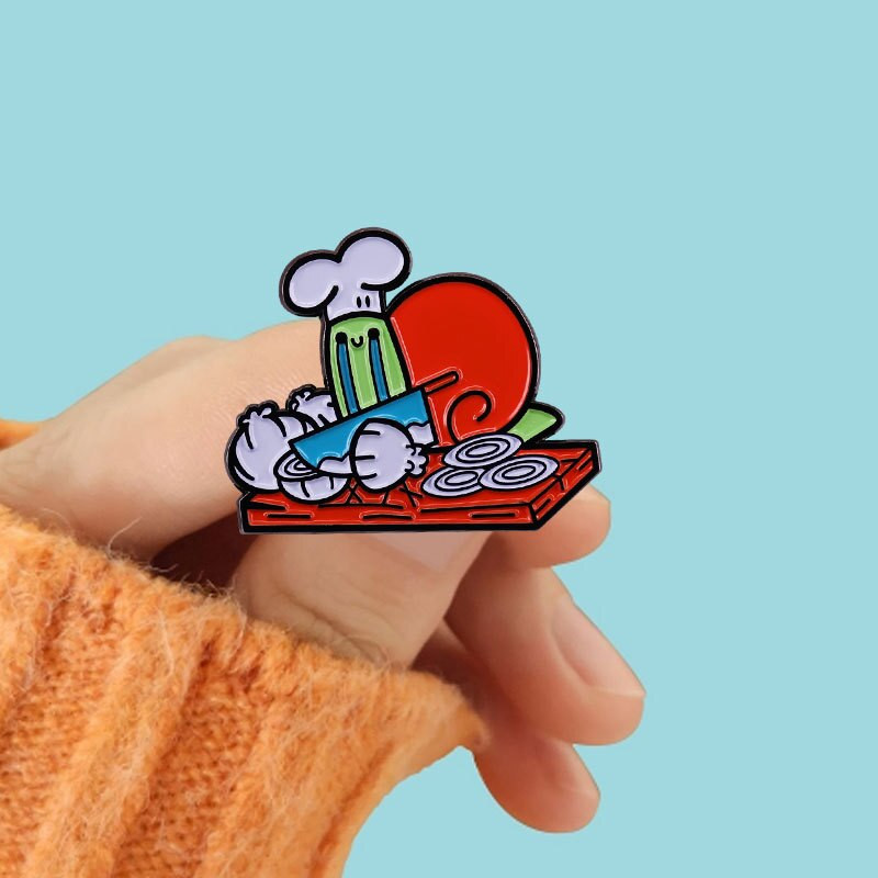 C1775 Nuttetigu kokk Emaili nööpnõelad riiete jaoks Märgid seljakotil Reväärinõel Kaunistus Kingitused sõpradele Ehted Aksessuaarid