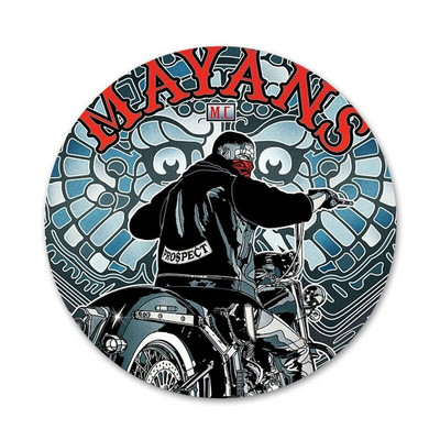 American tv Mayans MC zaštitne ikone Igle Dekoracija značke Broševi Metalne značke za odjeću Dekoracija ruksaka 58 mm