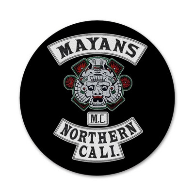 American tv Mayans MC zaštitne ikone Igle Dekoracija značke Broševi Metalne značke za odjeću Dekoracija ruksaka 58 mm