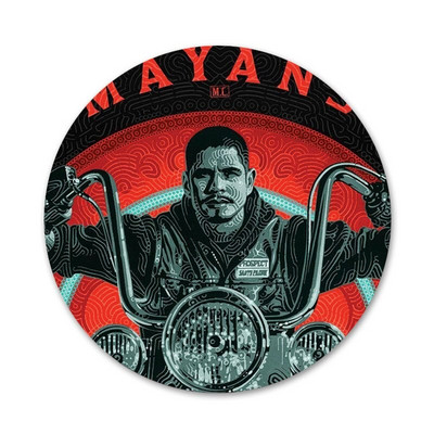American tv Mayans MC zaštitne ikone Igle Dekoracija značke Broševi Metalne značke za odjeću Dekoracija ruksaka 58 mm
