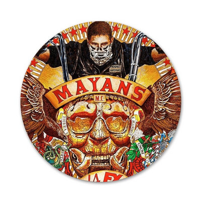 American tv Mayans MC zaštitne ikone Igle Dekoracija značke Broševi Metalne značke za odjeću Dekoracija ruksaka 58 mm