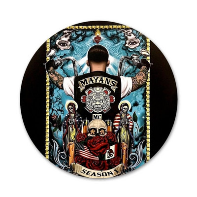 American tv Mayans MC zaštitne ikone Igle Dekoracija značke Broševi Metalne značke za odjeću Dekoracija ruksaka 58 mm