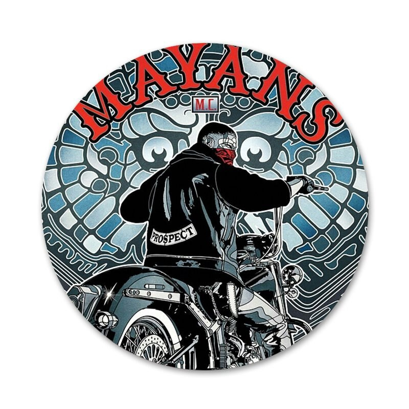 American tv Mayans MC zaštitne ikone Igle Dekoracija značke Broševi Metalne značke za odjeću Dekoracija ruksaka 58 mm