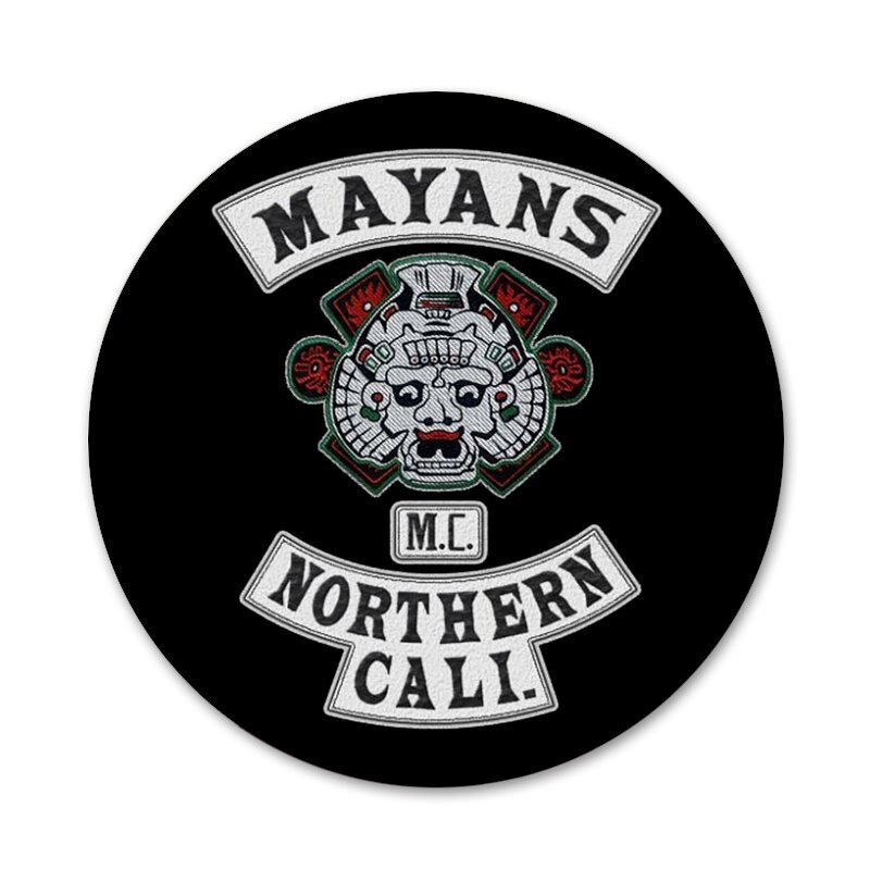 American tv Mayans MC zaštitne ikone Igle Dekoracija značke Broševi Metalne značke za odjeću Dekoracija ruksaka 58 mm