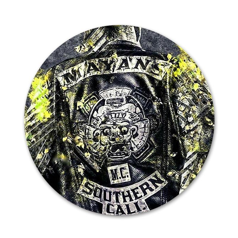 American tv Mayans MC zaštitne ikone Igle Dekoracija značke Broševi Metalne značke za odjeću Dekoracija ruksaka 58 mm