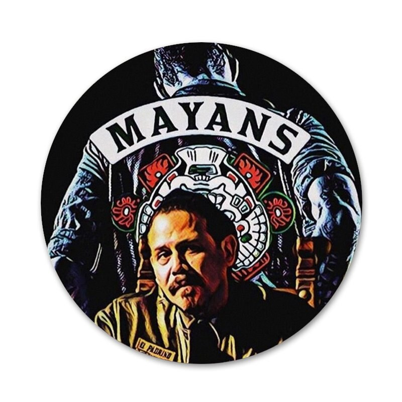 American tv Mayans MC zaštitne ikone Igle Dekoracija značke Broševi Metalne značke za odjeću Dekoracija ruksaka 58 mm