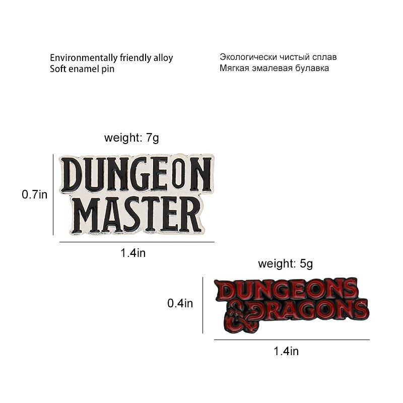 Dnd Dungeon Master And Dragon Enamel Bag Collar D20 INS Tide Personalized Badge Pins Αξεσουάρ Ρούχα κινουμένων σχεδίων Jean διακόσμηση