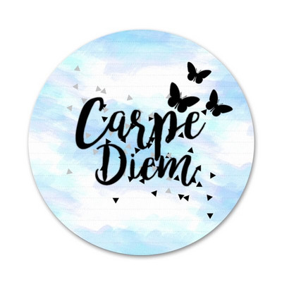 Crno-bijeli Carpe Diem značka broš igla dodaci za odjeću ruksak ukras dar