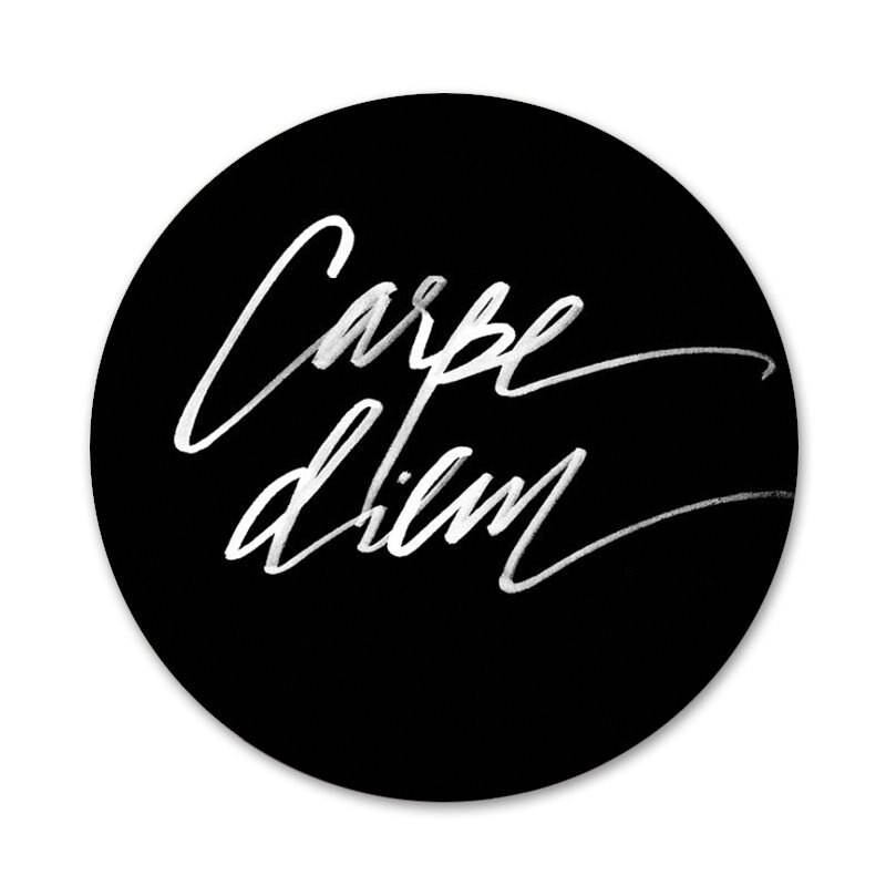 Crno-bijeli Carpe Diem značka broš igla dodaci za odjeću ruksak ukras dar