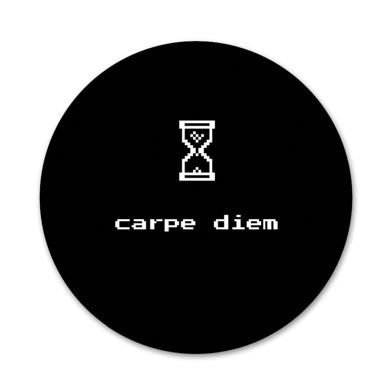 Crno-bijeli Carpe Diem značka broš igla dodaci za odjeću ruksak ukras dar