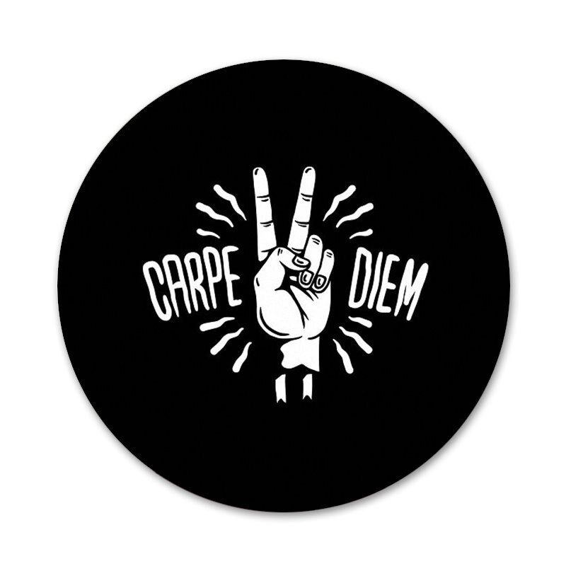 Crno-bijeli Carpe Diem značka broš igla dodaci za odjeću ruksak ukras dar