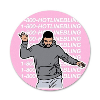 Drake Icons Pins Διακοσμητικό σήμα Καρφίτσες Μεταλλικές κονκάρδες για ρούχα Διακόσμηση σακιδίου πλάτης 58mm