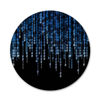 Hacker Computer Code Art Icons Pins Διακοσμητικό σήμα Καρφίτσες Μεταλλικές κονκάρδες για ρούχα Διακόσμηση σακιδίου πλάτης 58mm