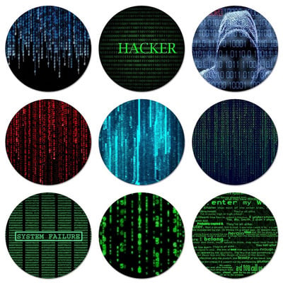 Hacker Computer Code Art Icons Pins Διακοσμητικό σήμα Καρφίτσες Μεταλλικές κονκάρδες για ρούχα Διακόσμηση σακιδίου πλάτης 58mm