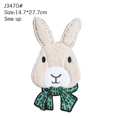 Vrhunska pahuljasta šljokica Vez za peglanje Slatki crtani zec Medvjed Miš DIY zakrpa Bedž Oštećena dekoracija Ležerna majica kratkih rukava