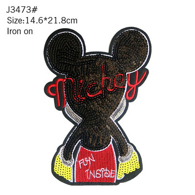 Vrhunska pahuljasta šljokica Vez za peglanje Slatki crtani zec Medvjed Miš DIY zakrpa Bedž Oštećena dekoracija Ležerna majica kratkih rukava