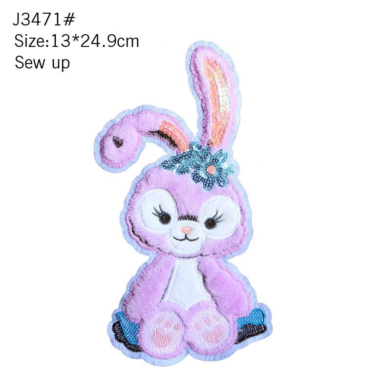 Vrhunska pahuljasta šljokica Vez za peglanje Slatki crtani zec Medvjed Miš DIY zakrpa Bedž Oštećena dekoracija Ležerna majica kratkih rukava