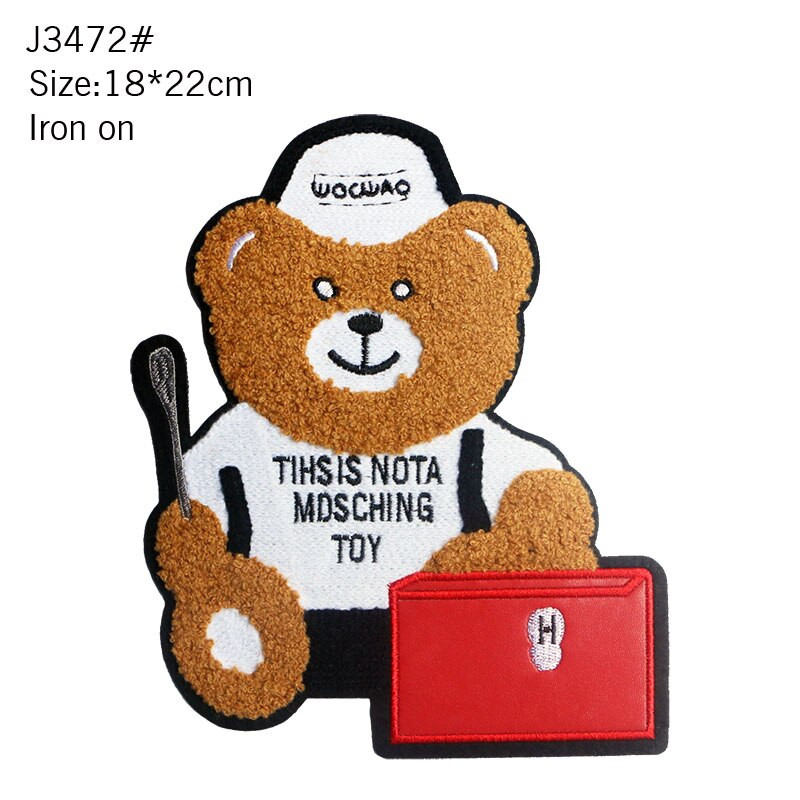 Vrhunska pahuljasta šljokica Vez za peglanje Slatki crtani zec Medvjed Miš DIY zakrpa Bedž Oštećena dekoracija Ležerna majica kratkih rukava