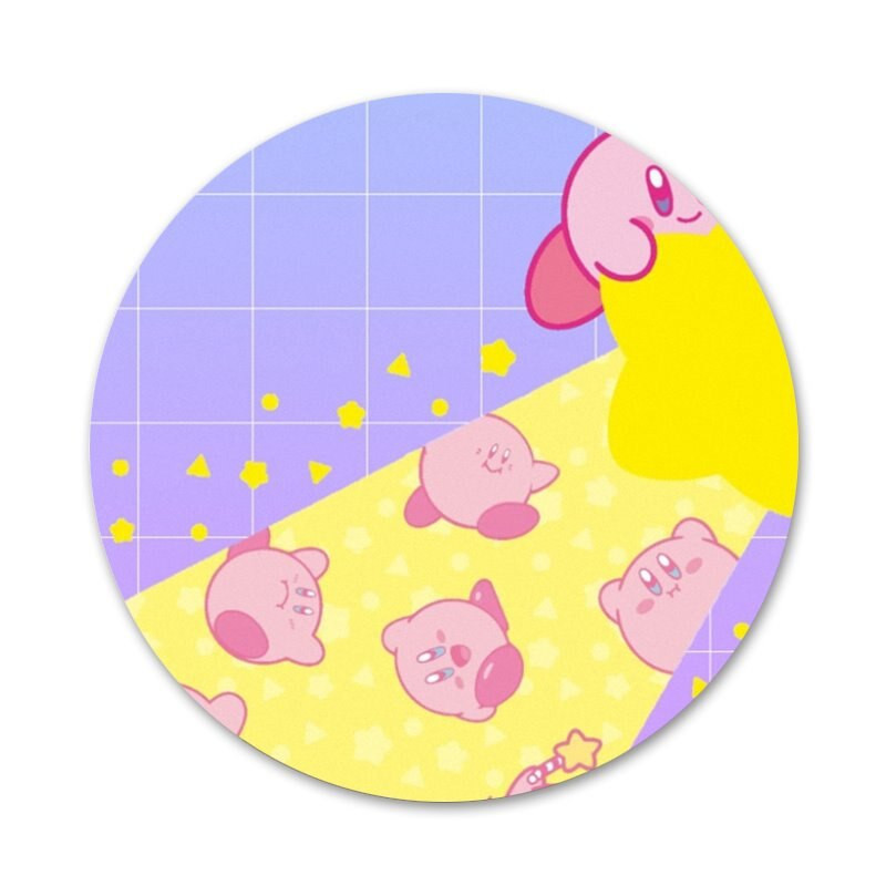 Сладка значка за игра Kirbys Popopo Брошка Аксесоари за игли за дрехи Декорация на раница Подарък 58 мм