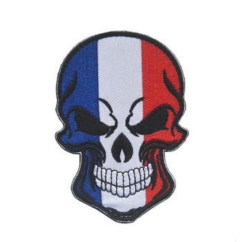National Flag Skull Hook&Loop ΗΠΑ Γαλλία Ισπανία Κορέα Συνδετήρες Περιβραχιόνια Σήμα 3D Uniform Tactical Backpack Αξεσουάρ για ρούχα