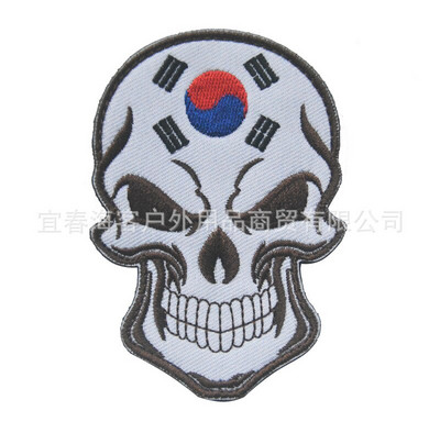 Riigilipp Kolju konks ja silmus USA Prantsusmaa Hispaania Korea Kinnitusvahendid Käepaelad Märk 3D ühtne taktikaline seljakott Riided Aksessuaarid