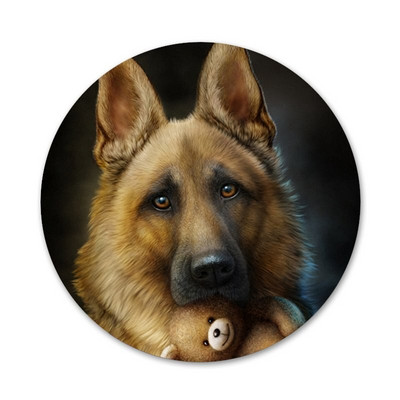 58 mm šaunus vokiečių aviganio šuo Piktogramos Smeigtukai Ženkliuko apdaila Sagės Metaliniai ženkleliai drabužiams Kuprinės puošimas