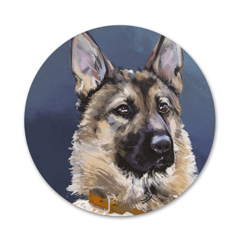 58 mm šaunus vokiečių aviganio šuo Piktogramos Smeigtukai Ženkliuko apdaila Sagės Metaliniai ženkleliai drabužiams Kuprinės puošimas