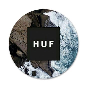 American Skate Brand HUF HUFSF Skateboard Icons Καρφίτσες Διακόσμηση σημάτων Καρφίτσες Μεταλλικές κονκάρδες για ρούχα Διακόσμηση σακιδίου πλάτης